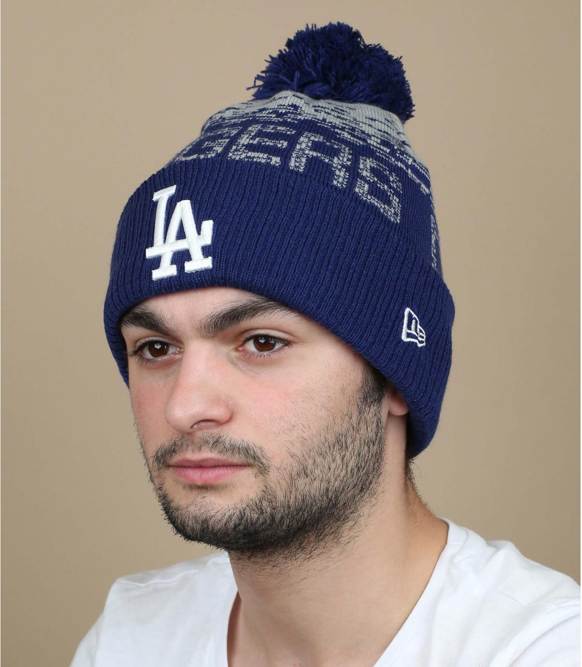 gorro pompóm LA azul MLB Sport Knit LA